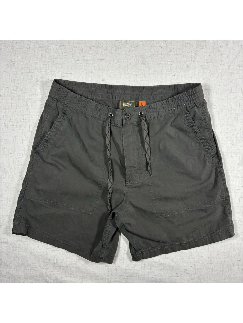 Howler Brothers Shorts Mens Large Westside Day Olive Drawstring Elastic Waist